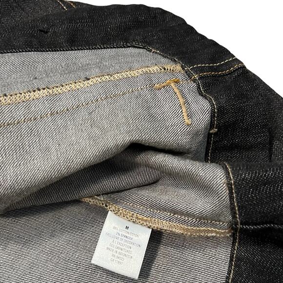 Old Navy Dark Indigo Vintage Y2K Cropped Structured Denim Jacket Womens Medium - Picture 7 of 8